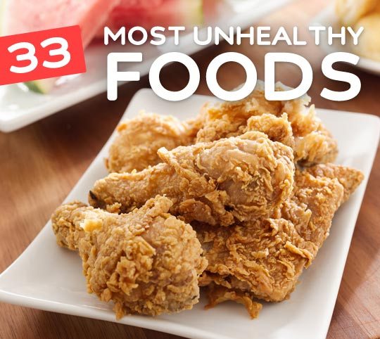 The 33 most unhealthy foods you should avoid. Everyone needs to read this! I didn't know just how bad some of these foods were for you.